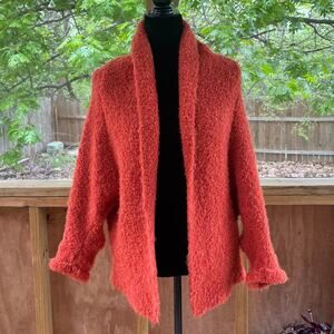 Sundance Women's Laurel Breeze Boucle Open Cardigan Orange Size M
